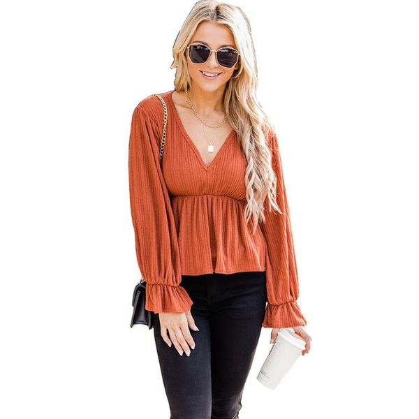 women's t-shirt 2021 loose casual fall/winter product pullover solid color pleated v-neck flared sleeve y2k bottoming goth shirt, White
women's t-shirt 2021 loose casual fall/winter product pullover solid color pleated v-neck flared sleeve y2k bottoming goth shirt, White