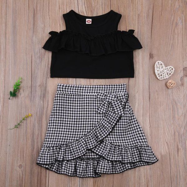 clothing sets fashion children girls two pieces suit off shoulder and plaid mini skirt with ruffles 2021 summer 2-7years, White
clothing sets fashion children girls two pieces suit off shoulder and plaid mini skirt with ruffles 2021 summer 2-7years, White