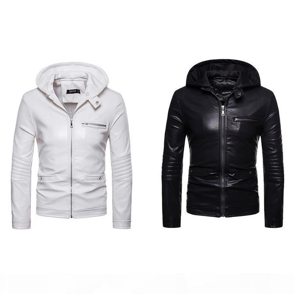 european and american style men's pu leather hooded jacket autumn casual white black leisure clothes polyester, Black;brown
european and american style men's pu leather hooded jacket autumn casual white black leisure clothes polyester, Black;brown