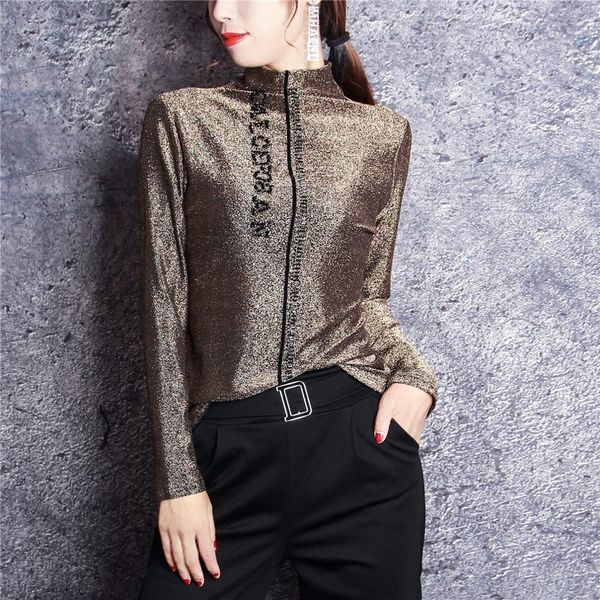2021 new turtleneck blouse elegant fashion golden shiny sequins long sleeve blouses women base shirt ohn3, White
2021 new turtleneck blouse elegant fashion golden shiny sequins long sleeve blouses women base shirt ohn3, White