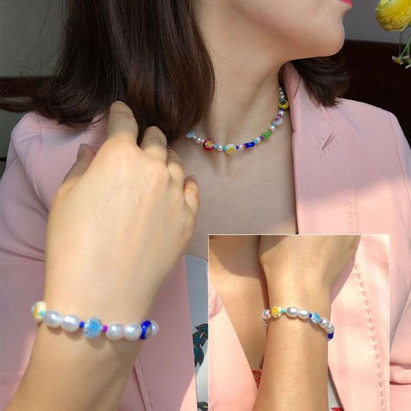link, chain 1pc handmade pearl necklace for women colorful liuli beads bangle bracelet fashion wedding jewelry wholesale, Black
link, chain 1pc handmade pearl necklace for women colorful liuli beads bangle bracelet fashion wedding jewelry wholesale, Black