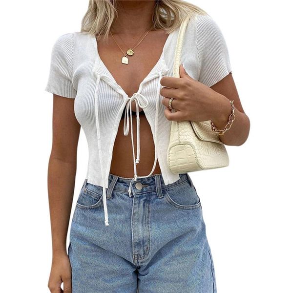 women's tanks & camis feitong women solid shirt fashion ladies chic v neck lace up short sleeve crop blouse blusas mujer de moda 2021, White
women's tanks & camis feitong women solid shirt fashion ladies chic v neck lace up short sleeve crop blouse blusas mujer de moda 2021, White