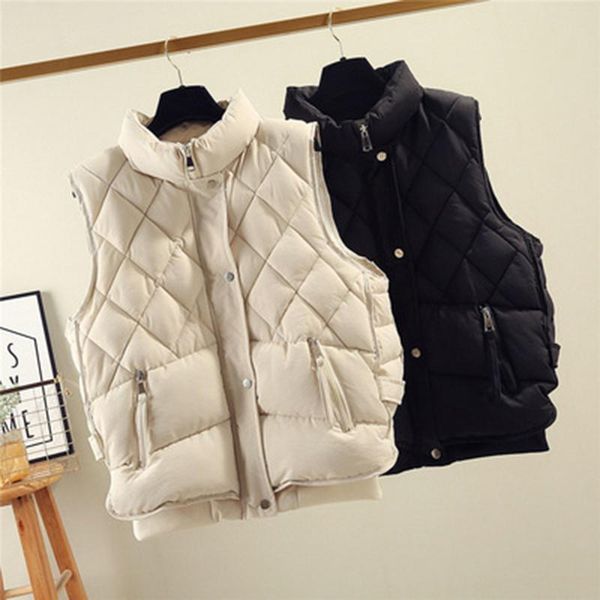 women's vests down cotton padded vest korean trendy pocket waistcoat jacket female 2021 autumn winter ladies sleeveless coat, Black;white
women's vests down cotton padded vest korean trendy pocket waistcoat jacket female 2021 autumn winter ladies sleeveless coat, Black;white