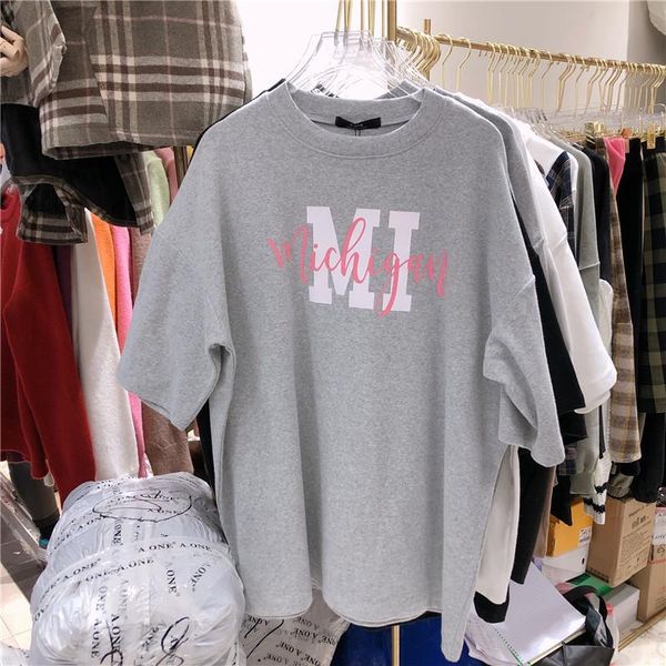 women's t-shirt south korea dongdaemun short-sleeved 2021 summer letters loose korean tide plus size clothing, White
women's t-shirt south korea dongdaemun short-sleeved 2021 summer letters loose korean tide plus size clothing, White