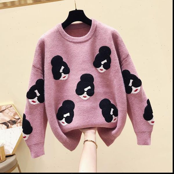 pull femme 2021 winter autumn oversized knitted sweater women lantern sleeve embroidery cartoon thicken pullovers jumper, White;black
pull femme 2021 winter autumn oversized knitted sweater women lantern sleeve embroidery cartoon thicken pullovers jumper, White;black