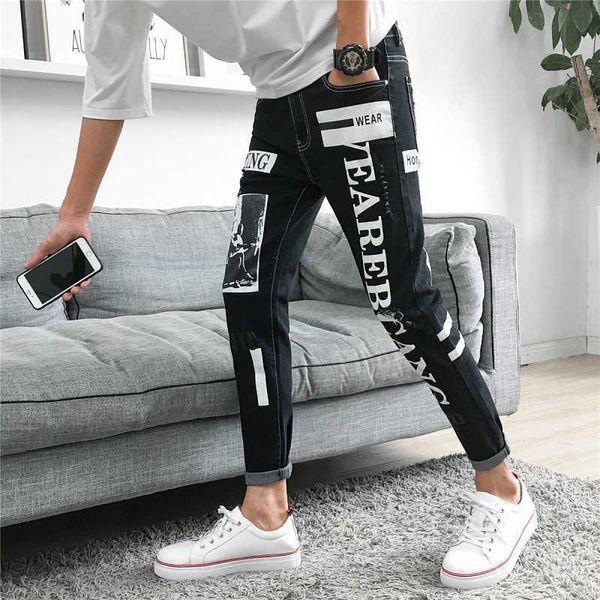 summer 2020 fashion men's jeans hip-hop trendy feet pants hong kong style brand casual denim korean slim men's pencil pants x0621, Blue
summer 2020 fashion men's jeans hip-hop trendy feet pants hong kong style brand casual denim korean slim men's pencil pants x0621, Blue