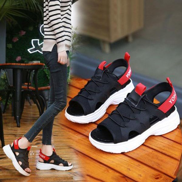 fashion open-toed sports sandals elastic with white chunky thick-soled platform shoes 2021 summer comfortable new women's shoes, Black
fashion open-toed sports sandals elastic with white chunky thick-soled platform shoes 2021 summer comfortable new women's shoes, Black