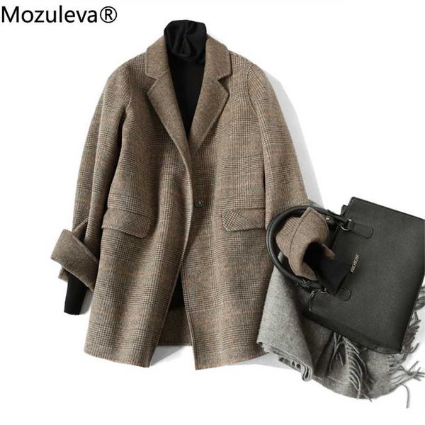 mozuleva hand-stitched wool double-sided plush coat plaid coat single breasted casual cashmere wool coat women female 211130, Black
mozuleva hand-stitched wool double-sided plush coat plaid coat single breasted casual cashmere wool coat women female 211130, Black