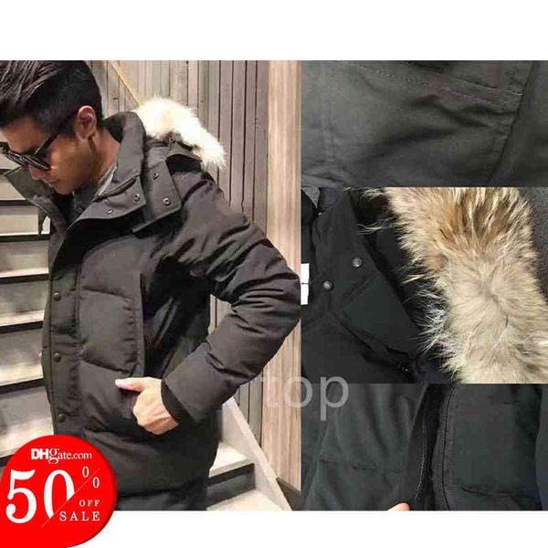 men's down & parkas dhl hiping mens canada real wolf fur collar duck jackets coats warm winter coat outwear fashion jacket zo32, Black
men's down & parkas dhl hiping mens canada real wolf fur collar duck jackets coats warm winter coat outwear fashion jacket zo32, Black