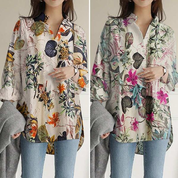 casual vintage floral printed asymmetrical zanzea full sleeve blouses women loose shirt fashion pockets chemise plus size, White
casual vintage floral printed asymmetrical zanzea full sleeve blouses women loose shirt fashion pockets chemise plus size, White
