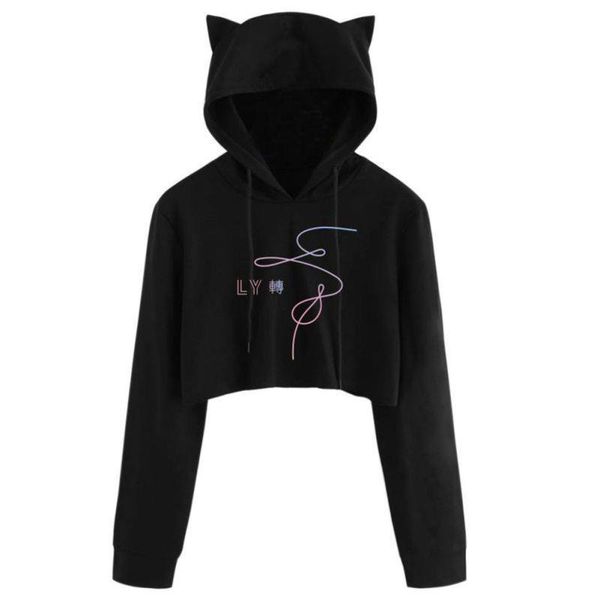 cosy cat ear print drawstring long sleeve cropped hoodies sweatshirt women cat hooded pullover crop clothes harajuku, Black
cosy cat ear print drawstring long sleeve cropped hoodies sweatshirt women cat hooded pullover crop clothes harajuku, Black