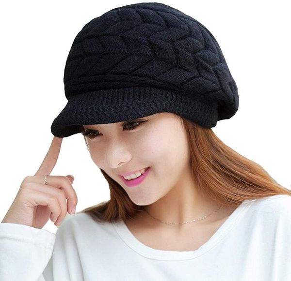 beanie/skull caps fashionable women winter kinit beret hat solid color wool snow ski beanie with visor outdoor thicken warm lady, Blue;gray
beanie/skull caps fashionable women winter kinit beret hat solid color wool snow ski beanie with visor outdoor thicken warm lady, Blue;gray