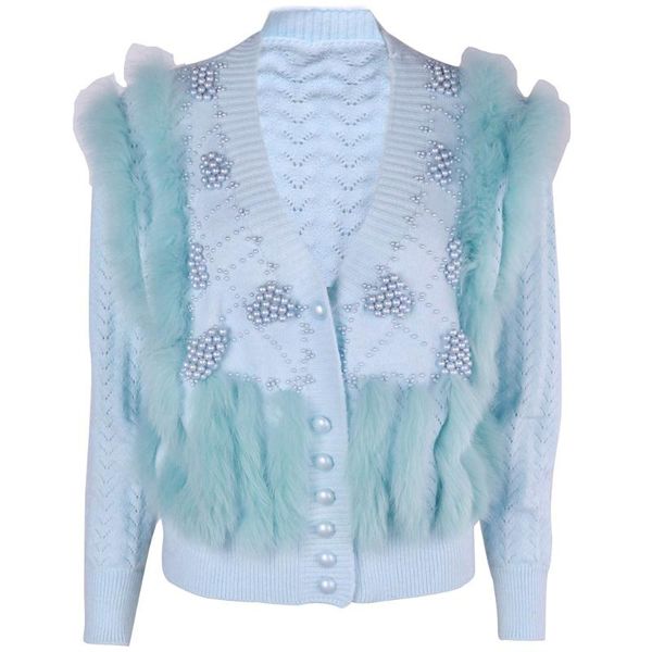 women's knits & tees yoloagain 2021 design ladies sweet cute sweater women v-neck beading cardigan with fur, White
women's knits & tees yoloagain 2021 design ladies sweet cute sweater women v-neck beading cardigan with fur, White