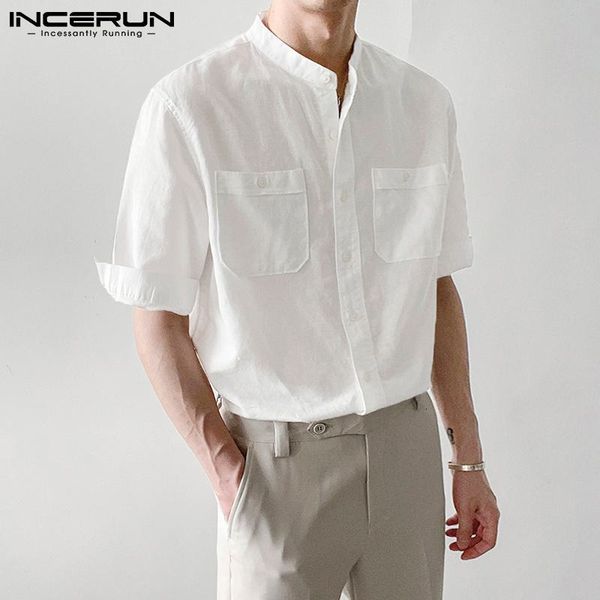 new men casual shirt cotton stand collar short sleeve pockets solid streetwear fashion blouse button 2021 camisas hombre incerun 7 3oq0, White
new men casual shirt cotton stand collar short sleeve pockets solid streetwear fashion blouse button 2021 camisas hombre incerun 7 3oq0, White
