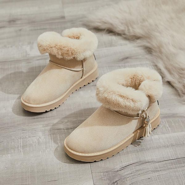 boots women snow winter shoes warm casual fur ankle female bowtie non slip plush suede flats on fashion ladies footwear, Black
boots women snow winter shoes warm casual fur ankle female bowtie non slip plush suede flats on fashion ladies footwear, Black