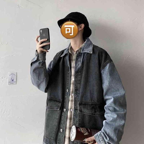 tooling denim men's brand ins net red ruffian shuai fried street tb jacket korean fashion loose top, Black
tooling denim men's brand ins net red ruffian shuai fried street tb jacket korean fashion loose top, Black