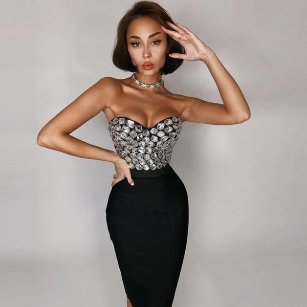 red mantual beading two sets rayon bandage elegant club dress party ta8t, Black 
red mantual beading two sets rayon bandage elegant club dress party ta8t, Black
