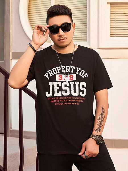 plus-sized plus size short-sleeved t-shirt mens fat trendy round collar in black letter printed cotton mens elbow-sleeved t-shirt, White;black
plus-sized plus size short-sleeved t-shirt mens fat trendy round collar in black letter printed cotton mens elbow-sleeved t-shirt, White;black