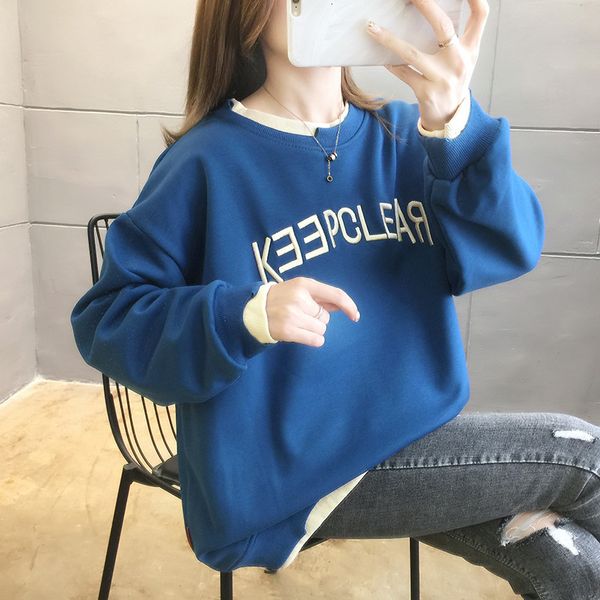 weiyi spring and autumn 2021 korean women's loose large letter embroidery round neck long sleeve et, Black
weiyi spring and autumn 2021 korean women's loose large letter embroidery round neck long sleeve et, Black