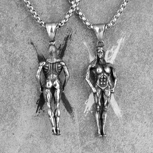 pendant necklaces femal bodybuilding fitness long men chain for boyfriend male stainless steel jewelry creativity gift wholesale, Silver
pendant necklaces femal bodybuilding fitness long men chain for boyfriend male stainless steel jewelry creativity gift wholesale, Silver