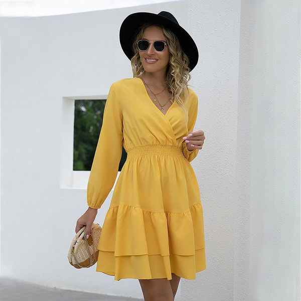 casual dresses dress woman basic long sleeve ruffle loose slim solid color v neck elegant party fashion streetwear a line, Black;gray
casual dresses dress woman basic long sleeve ruffle loose slim solid color v neck elegant party fashion streetwear a line, Black;gray