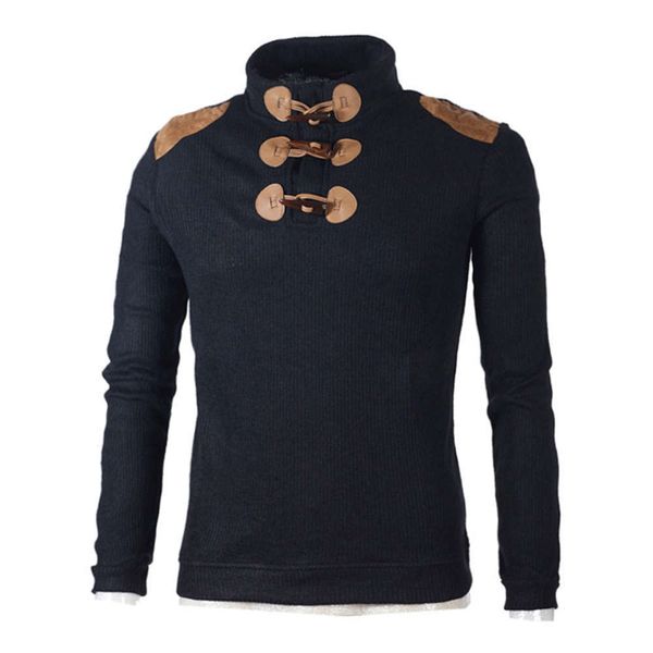 autumn and winter solid color long sleeve slim neck sweater young men's button decorative knitted bottomcoat, White;black
autumn and winter solid color long sleeve slim neck sweater young men's button decorative knitted bottomcoat, White;black