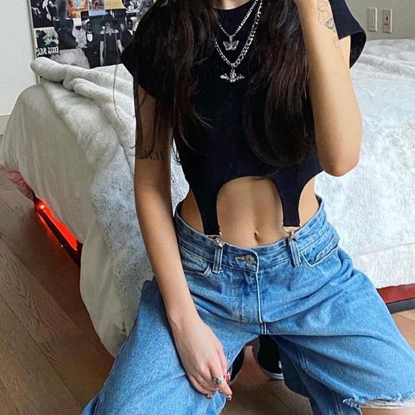 women's t-shirt fashion knitted round neck women short sleeve crop ladies girls tight stretch tee streetwear, White
women's t-shirt fashion knitted round neck women short sleeve crop ladies girls tight stretch tee streetwear, White