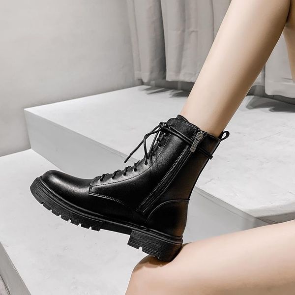 boots autumn and winter plus velvet short women's british style wild thick-soled were thin, Black
boots autumn and winter plus velvet short women's british style wild thick-soled were thin, Black