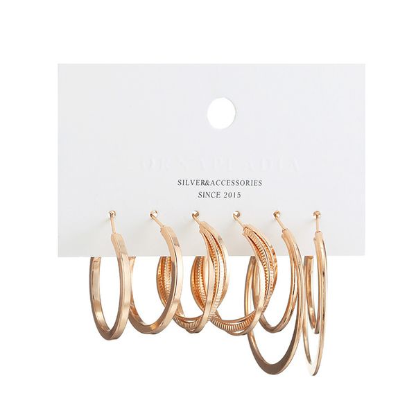 earrings exaggerated personality trend golden circle three piece set of minority earrings, Silver
earrings exaggerated personality trend golden circle three piece set of minority earrings, Silver