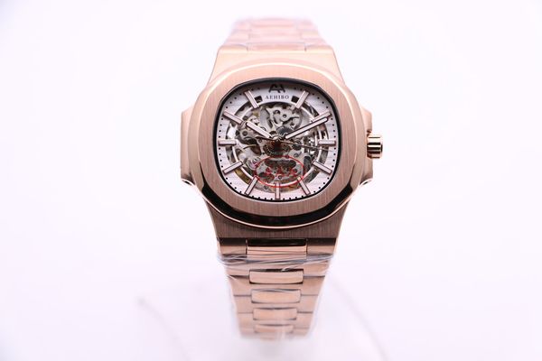 brand everose gold case silver skeleton dial aehibo automatic movement men watch glass back hardlex glass stainless steel mens wristwatches, Slivery;brown
brand everose gold case silver skeleton dial aehibo automatic movement men watch glass back hardlex glass stainless steel mens wristwatches, Slivery;brown