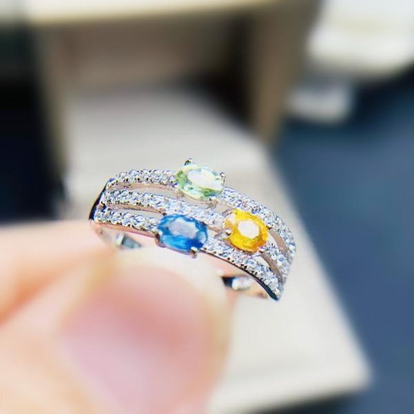 cluster rings natural real colorful sapphire luxury ring per jewelry 925 sterling silver 3*4mm 0.3ct*3pcs gemstone fine t214168, Golden;silver
cluster rings natural real colorful sapphire luxury ring per jewelry 925 sterling silver 3*4mm 0.3ct*3pcs gemstone fine t214168, Golden;silver