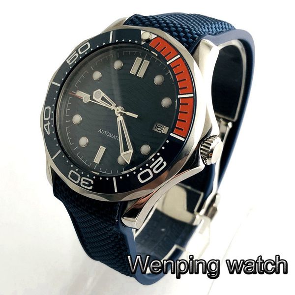 41mm bliger navy blue sterile dial luminous ceramic bezel sapphire glass date automatic mens watch, Slivery;brown
41mm bliger navy blue sterile dial luminous ceramic bezel sapphire glass date automatic mens watch, Slivery;brown