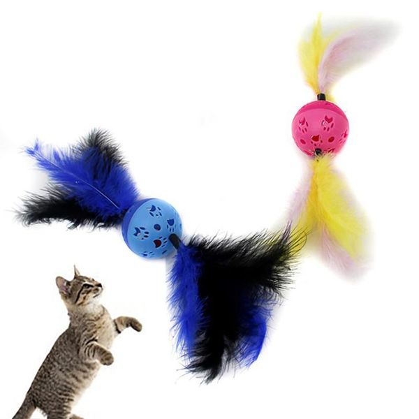 cat toys 1pcs ball pet hollow faux feather decor plastic gatos play toy with bell accessories random color
cat toys 1pcs ball pet hollow faux feather decor plastic gatos play toy with bell accessories random color