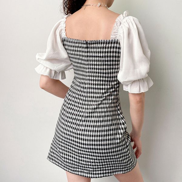 vintage slim splice mini dress gothic women square collar puff short sleeve lattice dresses 2021 spring new dress, Black;gray
vintage slim splice mini dress gothic women square collar puff short sleeve lattice dresses 2021 spring new dress, Black;gray