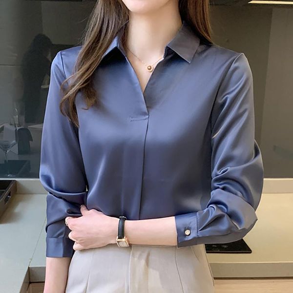 women's blouses & shirts silk pullover women long sleeve satin clothing shirt office 2021 spring autumn blouse, White
women's blouses & shirts silk pullover women long sleeve satin clothing shirt office 2021 spring autumn blouse, White
