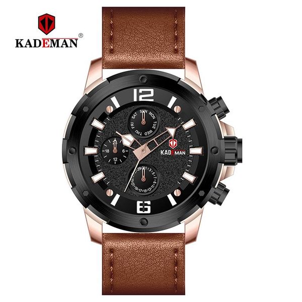 wristwatches kademan men watch fashion sports quartz leather strap 30 meters waterproof business relogio masculino, Slivery;brown
wristwatches kademan men watch fashion sports quartz leather strap 30 meters waterproof business relogio masculino, Slivery;brown