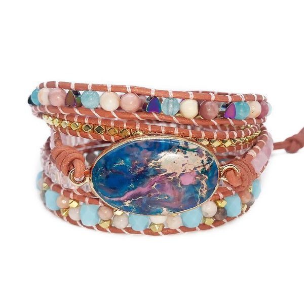 tennis fashion bracelet with natural stone bohemian style multi-layer handmade woven leather wrap decorative jewelry for women, Golden;silver
tennis fashion bracelet with natural stone bohemian style multi-layer handmade woven leather wrap decorative jewelry for women, Golden;silver