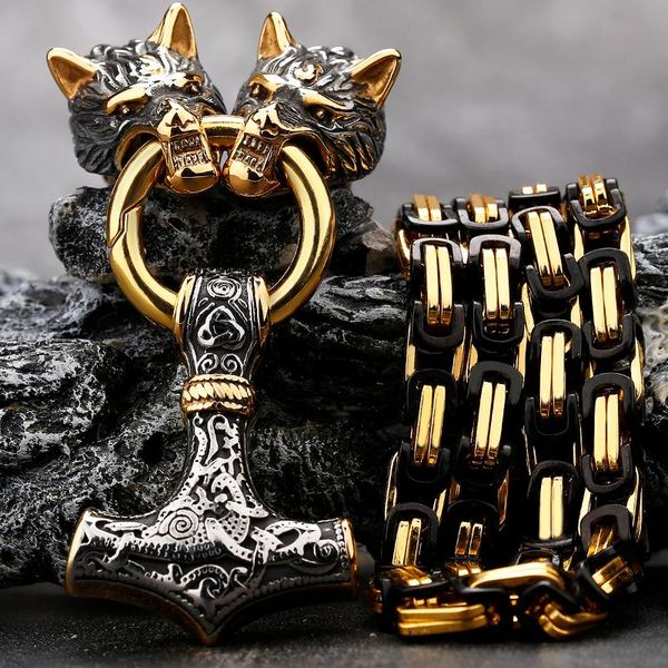 pendant necklaces never fade men celtic wolf viking vegvisir amulet hammer norse runes anchor stainless steel king chain jewelry, Silver
pendant necklaces never fade men celtic wolf viking vegvisir amulet hammer norse runes anchor stainless steel king chain jewelry, Silver