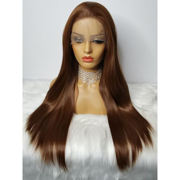 26inch 180%density brown long straight synthetic lace front wig for women with baby hair heat resistant fiber hair daily wigfactory direct, Black
26inch 180%density brown long straight synthetic lace front wig for women with baby hair heat resistant fiber hair daily wigfactory direct, Black