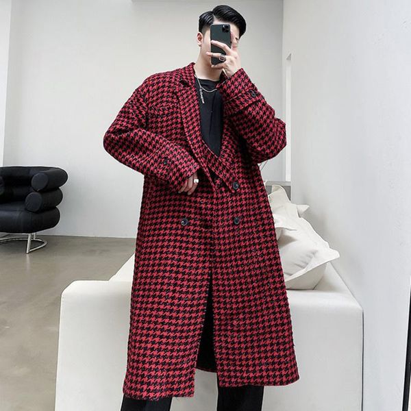 men's trench coats fashion vintage plaid bright silk red woolen coat 2021 notched collar double breasted autumn winter long jacket, Tan;black
men's trench coats fashion vintage plaid bright silk red woolen coat 2021 notched collar double breasted autumn winter long jacket, Tan;black