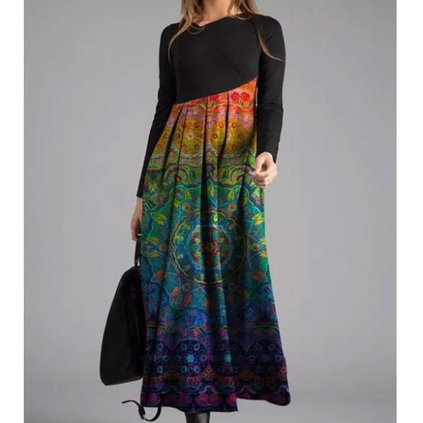 spring autumn women casual long dress vintage ethnic print patchwok a-line pleated dress, Black;gray
spring autumn women casual long dress vintage ethnic print patchwok a-line pleated dress, Black;gray