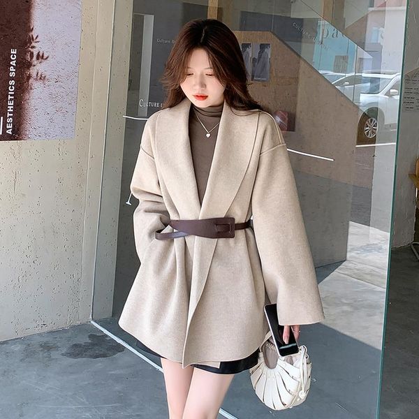 women's wool & blends make winter double-sided cashmere cloth female dress and short thickening woolen coat in, Black
women's wool & blends make winter double-sided cashmere cloth female dress and short thickening woolen coat in, Black