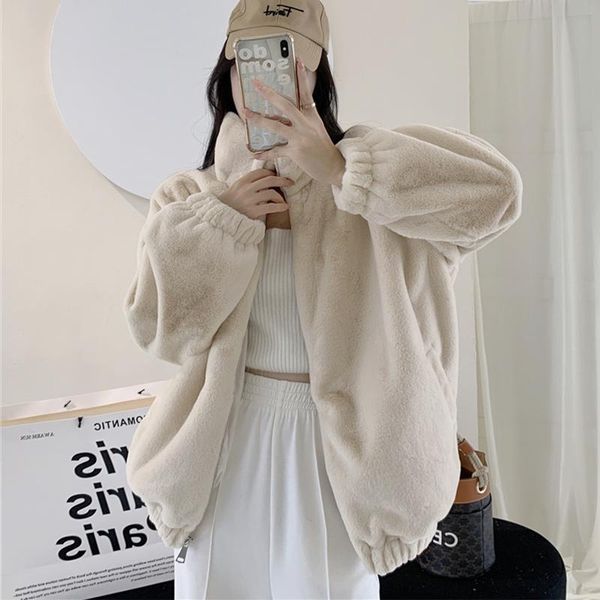 women's jackets 2021 korean winter coat women thicken warm short white jacket loose outwear oversize faux fur zipper ladies parka, Black;brown
women's jackets 2021 korean winter coat women thicken warm short white jacket loose outwear oversize faux fur zipper ladies parka, Black;brown