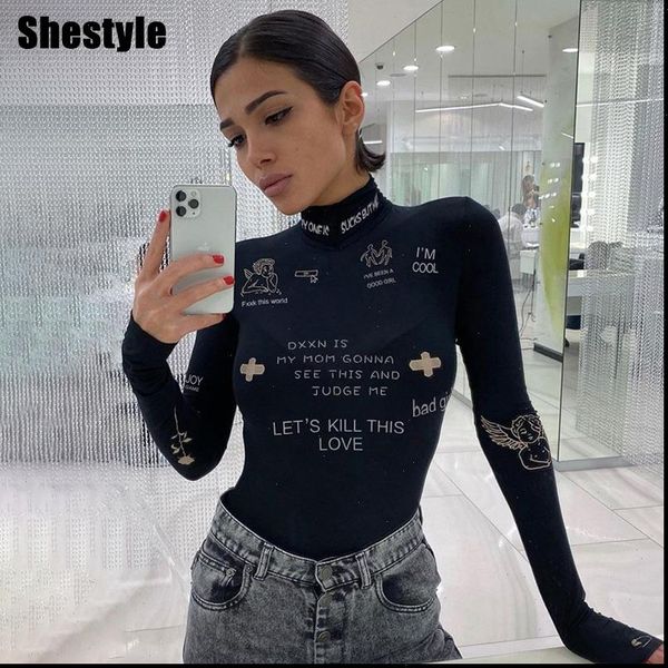 shestyle nude bodysuits women letter angel print turtleneck autumn winter long sleeve fashion thong bodies black clothes, Black;white
shestyle nude bodysuits women letter angel print turtleneck autumn winter long sleeve fashion thong bodies black clothes, Black;white