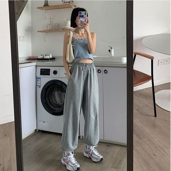 women's pants & capris woman drops gray femme sweatpants high-waisted waistbands simple casual basic comfort korean fashion sports styl, Black;white
women's pants & capris woman drops gray femme sweatpants high-waisted waistbands simple casual basic comfort korean fashion sports styl, Black;white