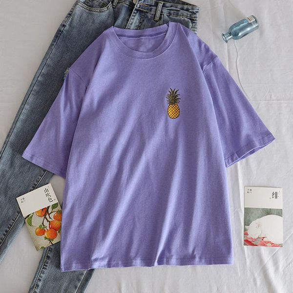 harajuku kawaii pineapple embroidery female t shirt women casual solid short sleeve tshirt 90s girls korean womens clothing, White
harajuku kawaii pineapple embroidery female t shirt women casual solid short sleeve tshirt 90s girls korean womens clothing, White