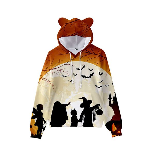 Halloween cute boy girl clothes hooded 3D printing hooded sweater tops autumn early winter ears hooded pullover, Black
Halloween cute boy girl clothes hooded 3D printing hooded sweater tops autumn early winter ears hooded pullover, Black