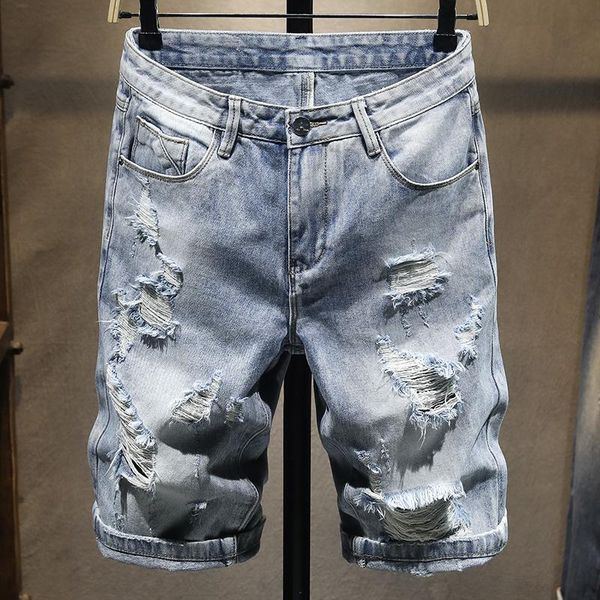 2021 summer new men's slim hole denim shorts classic style fashion trend light blue short jeans male brand clothes, White;black
2021 summer new men's slim hole denim shorts classic style fashion trend light blue short jeans male brand clothes, White;black