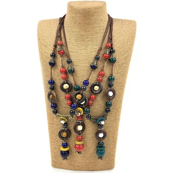 pendant necklaces vintage ethnic colorful ceramic beads necklace adjustable knotted long for women gift, Silver
pendant necklaces vintage ethnic colorful ceramic beads necklace adjustable knotted long for women gift, Silver