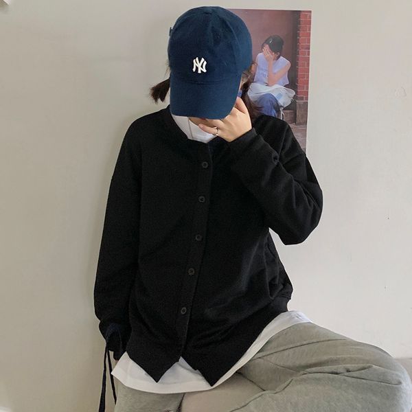 2021 autumn new college style solid color blouse women loose thin coat round neck simple sweatshirt 28cu, Black
2021 autumn new college style solid color blouse women loose thin coat round neck simple sweatshirt 28cu, Black